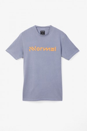 NNormal Organic cotton t-shirt Bleu | UWZFJ-2986