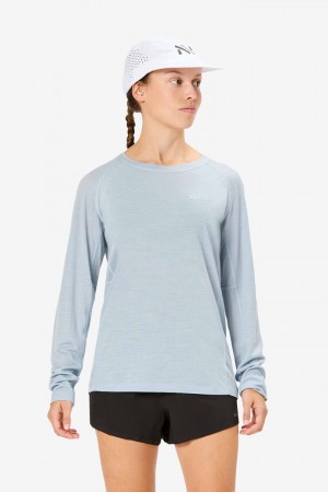 NNormal merino long sleeve t-shirt Bleu | PFHCT-3271