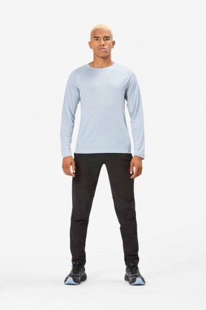 NNormal merino long sleeve t-shirt Bleu | GQIKV-8036